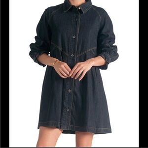 Elan Long Sleeve Dress in Elegant dark denim